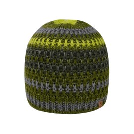 SCHIETWETTER Accessory Gundi Striped Lined Beanie Hat, Lime Green