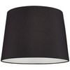Set of 2 Black Faux Silk Medium Drum Lamp Shades