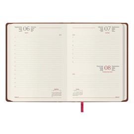 Dohe - Calendar 2024 - Day Page - Size: 15 x 21 cm (A5) - 336 Pages - Sewn-in Cover - Hard Cover - Brown - Model Manaos