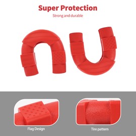 Linskip Tow Hook Cover for 2008-2016 Ford F250 F350 F450 F550, Flag Pattern Rubber Bumper Hook Sleeve Protector for F250 F350 F450 F550 Super Duty Exterior Accessories Red