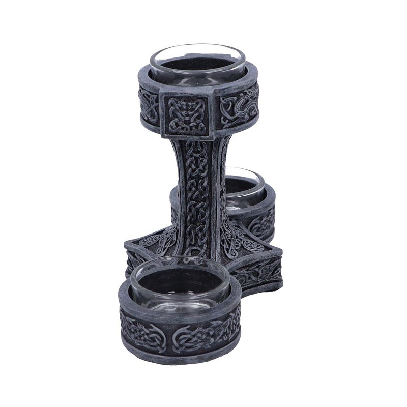 Nemesis Now Thor's Hammer Tea Light Holder 18.5cm, Silver