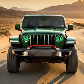 OTXKXBLP Beast Eyes Headlight Decals, 3D Stereo Eyes Headlight Decal Stickers, Eye Decals for Jeep Headlights, Round Headlight Decal, Funny Decals for Truck Car Body Window Bumper Decoration(Green)