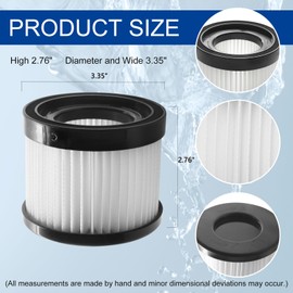 49-90-1951 HEPA Dry Vacuum Filters Compatible with MWK M18 Fuel Vacuum 49-90-0160, 49-90-1951, Fit for 0882-20 M18 Compact Vacuum, 3 Pack and 1 Brush