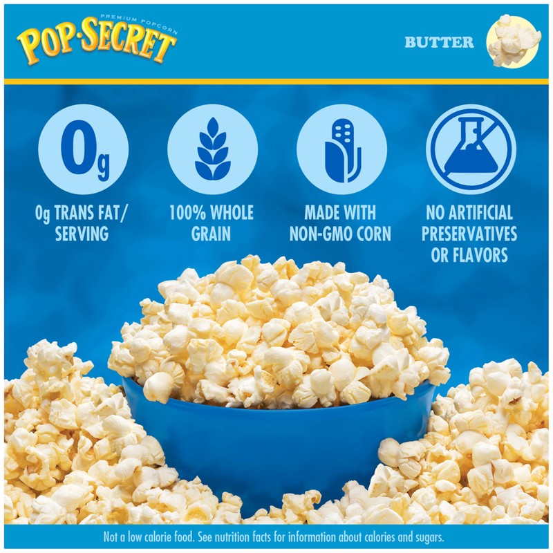 Pop Secret Butter Natural Flavor Popcorn, 3.2 Oz, 6 Ct