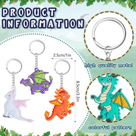 30 Pcs Dragon Key Ring Dragon Keychain Dragon Party Favors PVC Keychains for Kids Women Men Dragon Birthday Party Supplies Favors Decorations Car Handbag Wallet Jewelry Gifts
