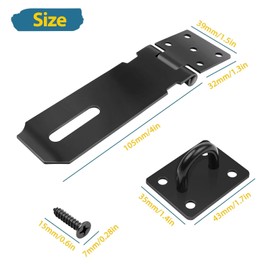 3 Inch Padlock Hasp, Leryati Safety Hasp Lock Latch for Padlock, Safety Hasp with Screws Lock Device Shed Lock
