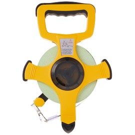 Komelon 8811 Fast Back Open Reel Long Tape Measure with Double Nylon Coated Fiberglass Blade 100-Feet by 1/2-Inch, Yellow,White