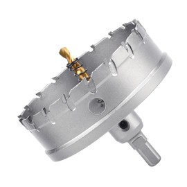 3-3/4 inch / 95mm Carbide Tipped Hole Saw,Metal Steel Hole Saw with a Drill Bit, Hole Cutter for Thick Metal,Stainless Steel,Iron,Sheet Metal and Wood. (95mm (3-3/4 inch))