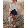 Aoudery Flowy Shorts for Women Casual Boho Ruffle Tiered Skorts