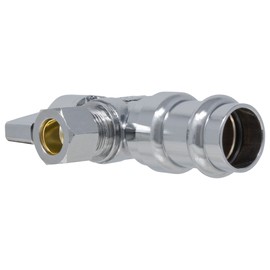 1/4 Turn Angle Stop Valve, 1/2" Press x 3/8" OD Compression Miiflex Heavy Duty Chrome Plated Brass Quarter Shut Off Valve with Ferrule and Nut for Residential/Commercial Compatible with ProPress