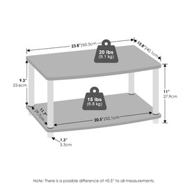 Furinno Turn-N-Tube 2-Tier Multipurpose Printer Stand Display & Storage Shelf, Americano, Stainless Steel Tubes