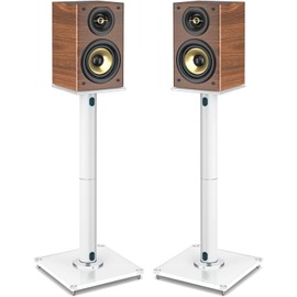 Rfiver Upgraded 45° Swivel Speaker Stands Pair for Surround Sound, Heavy Duty 28 Inch Bookshelf Speaker Stand Each Holds 44lbs Large Speaker, Floor Speaker Stand Built-in Cable Management, 1 Pair