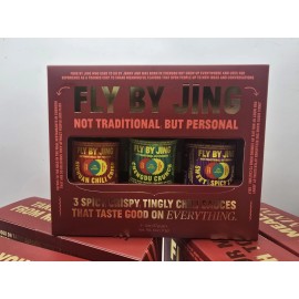 FLY BY JING Chili Crisp Sauce Set Of 3 Vegan  2oz Glass Jars Exp 01/03/26