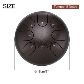 MECCANIXITY Steel Tongue Drum, 6 Inch 8 Notes Steel Hand Drums with Bag, Drum Mallets and Music Book, Worry Free Drum for Yoga Meditation Camping (Bronze)