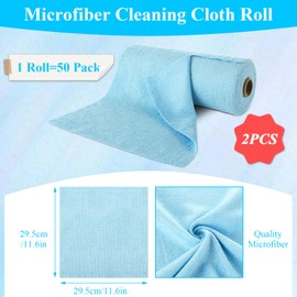 LDXDRU Microfiber Cleaning Cloth Roll, 100 Pack Tear Away Microfiber Towel Roll, Reusable and Washable Microfiber Paper Towels Roll for Car Kitchen-12 x12