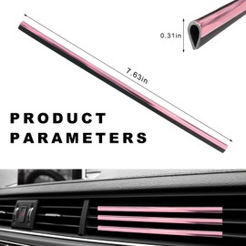 NYTKL 20 PCS Car Air Conditioner Decoration Strip, Waterproof Car Vent Outlet Grille Modeling Trim Strip Line, Bendable Decorative Car Interior DIY Filler Insert Strips for Vehicles (Pink)