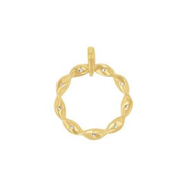 Amor Motif Pendant Gold 375/9ct Women's Pendant with Synthetic Zirconia 1.9 cm White Comes in Jewellery Gift Box 2039189, Gold 375/9ct, Synthetic zirconia.