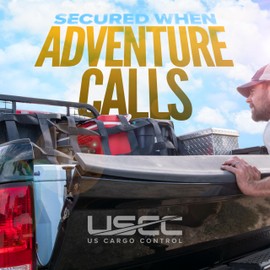 US Cargo Control Cargo Net for Pickup Truck Bed 4.2 FT x 3.5 FT, Adjustable Truck Cargo Net with S-Hooks & Cam Buckles, Fits Short Pickup Beds - Can Also Use in Trailers, Garages, Sheds