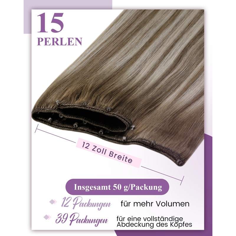 LaaVoo Microbead Real Hair Extensions Brown Blonde 45 cm Micro