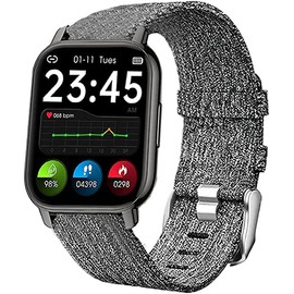Popglory 1.85 Smart Watch Band,Breathable Nylon Woven Fabric Replacement Accessory Strap Compatible with Popglory 1.85" P66 Smart Watch/LESHIDO Watch/LESHIDO CS08 1.85"Smart Watch/CS08/P66 Smart Watch