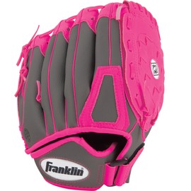 Franklin Sports Kids Baseball Gloves - RTP Child's Tee Ball Glove + Ball Set - Boys + Girls Tee Ball Mitt - Kid + Toddler - Right Hand Throw - Pink - 10.5"