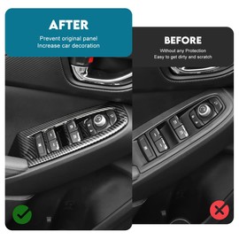 INTGET 4PCS Window Switch Panel Covers for 2024 2025 Subaru Crosstrek/Impreza Accessories Carbon Fiber Plastic Window Control Switch Button Cover (4pcs)