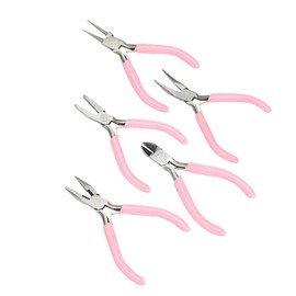 5 Unids Mini Pink 4In Uso Versátil Alicates Metálicos Juego De Herramientas Cortador Trabajo Hecho A Mano Joyas Artesanía Herramienta De Alambre Floral Kit Para Hacer Joyas Joyería Hecha A Mano Herram