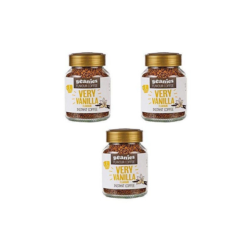 Beanies Very Vanilla Flavour Instant Coffee 50g, 3 Pack