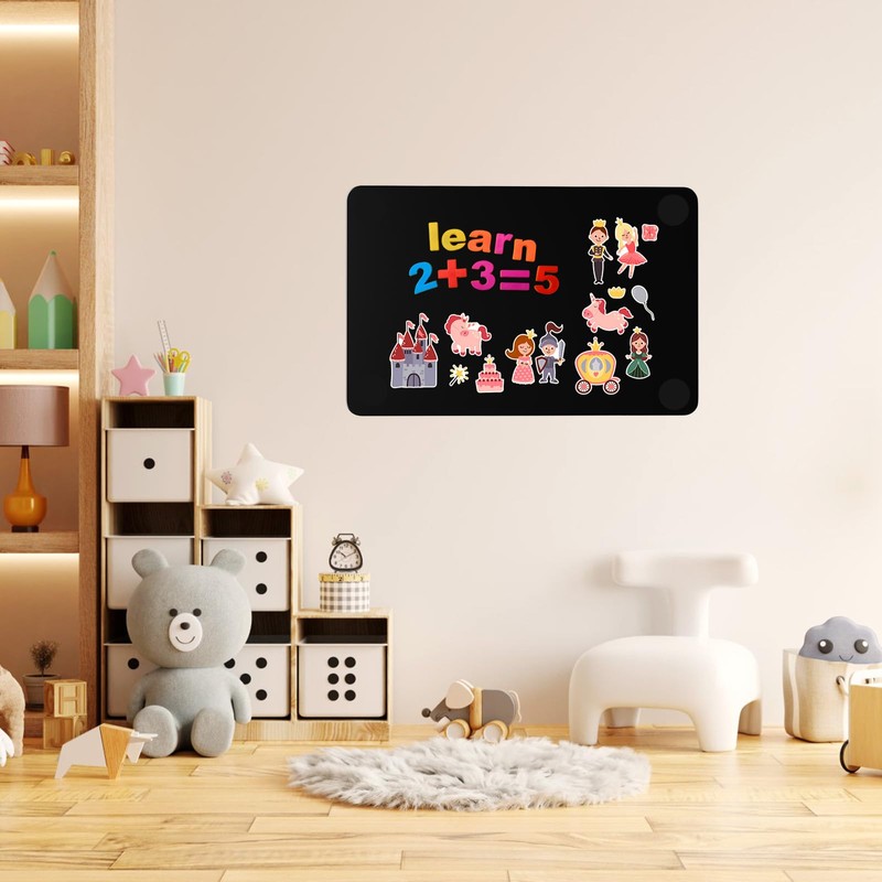 MaxGear Magnetic Board 17.5" x 11.4" Black Metal Magnet Bulletin