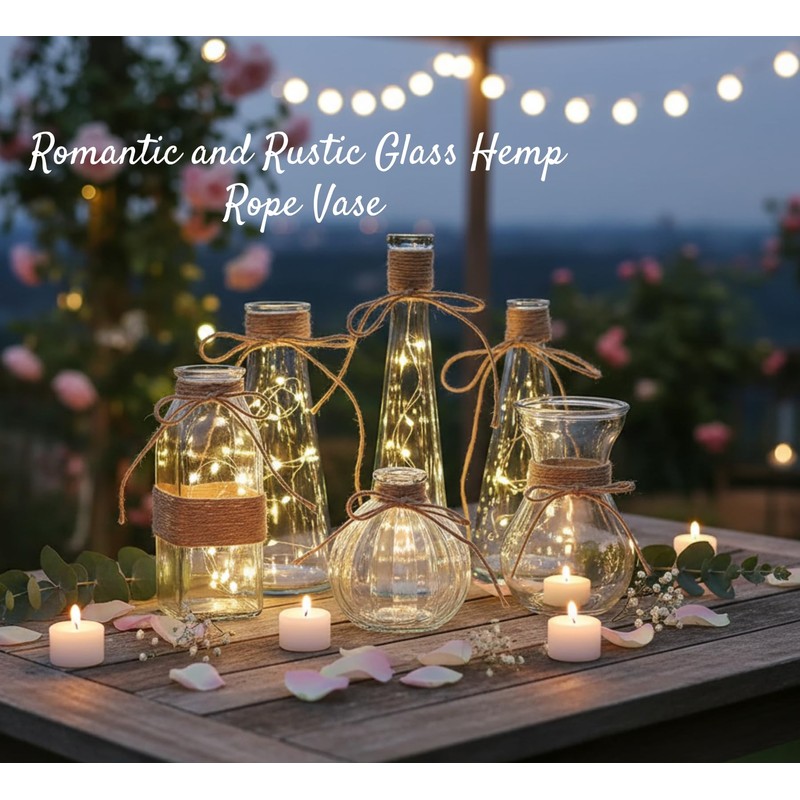 Glass Bud Vases Set of 6 for Flowers, Clear Small