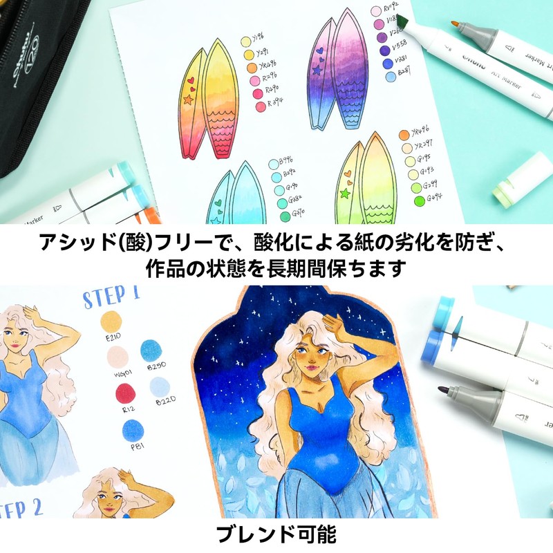 Ohuhu Sketchbook Marker Pen Drawing Paper No Show (140mm x