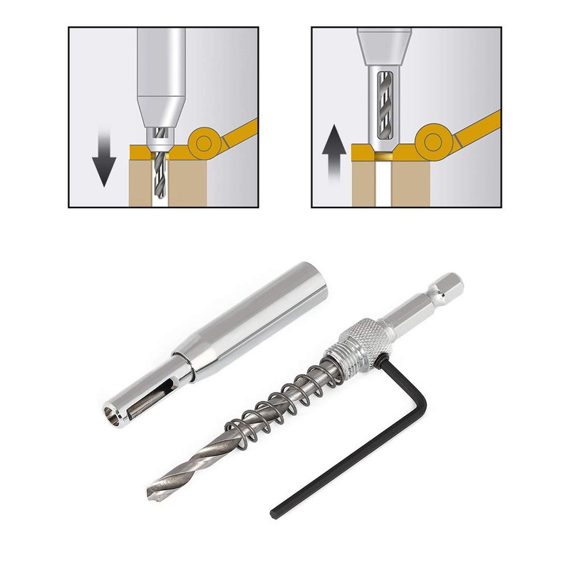 SeonFook 4 Piece Center Drill Hinge Drill Bit Set HSS