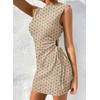 Acelitt Khaki Polka Dot Dress for Women 2025 Spring Summer