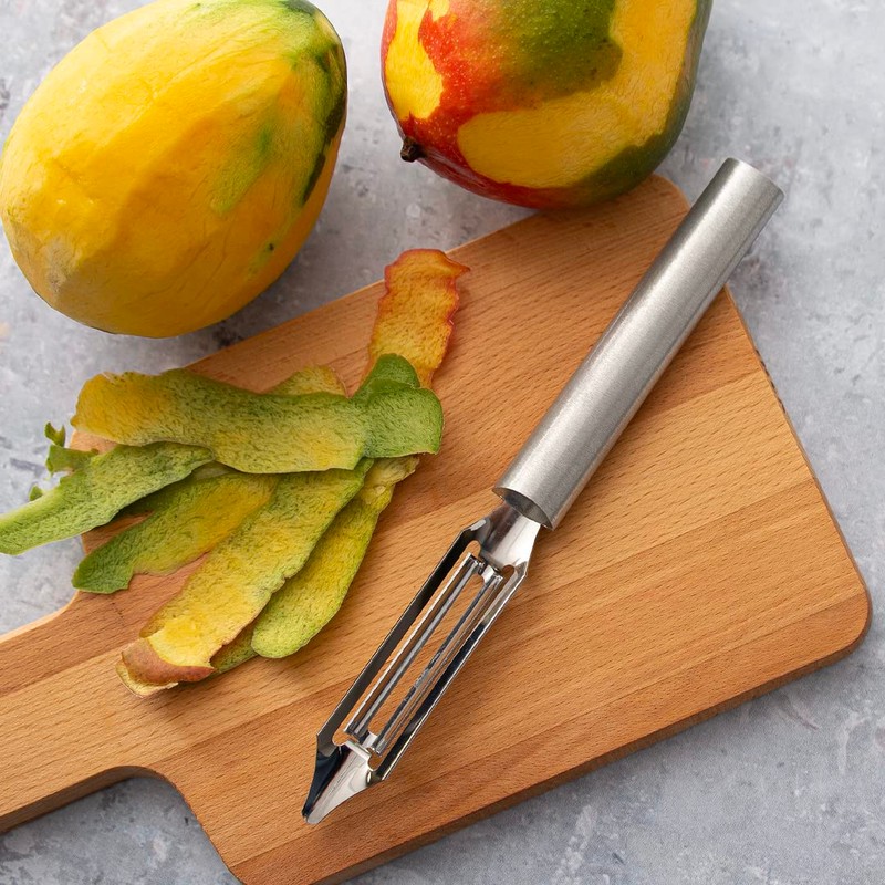 Rada Cutlery Deluxe Vegetable Peeler, Made in USA, Silver Handle