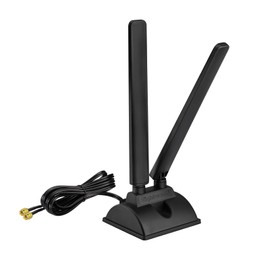 Eightwood WiFi 6E Antenna Tri-Band 2.4GHz 5GHz 6GHz RP-SMA Antenna Magnetic Base for Desktop PC Computer PCI-E 6E Bluetooth Card USB WiFi Adapter Wireless Router