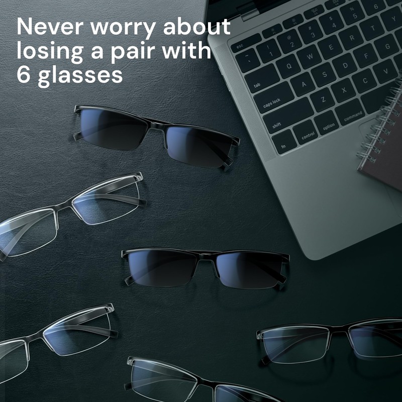 Gaoye 6 Pack Reading Glasses Men/Women, Eyeglasses, Blue Light Readers
