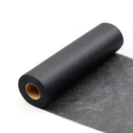 WXUP HOPS Iron-On Non-Woven Fusible Interfacing for Sewing, Quilting & Crafting - 12” x 30yd Stabilizer Fabric for DIY Patches, Embroidery Backing & Clothing Repair (MediumWeight, Black)