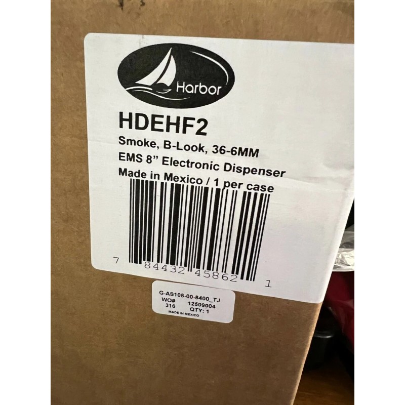 Harbor Electronic EMS 8" Paper Towel Dispenser HDEHF2, Smoke, B-Look