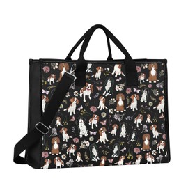 JNIAP Cavalier King Charles Spaniel Tote Bag Cavalier King Charles Gifts Cavalier King Charles Spaniel Shoulder Bag (Blacktan Dog Tote)