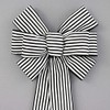 Black White Cabana Stripe Wreath Bow (8 inch bow)