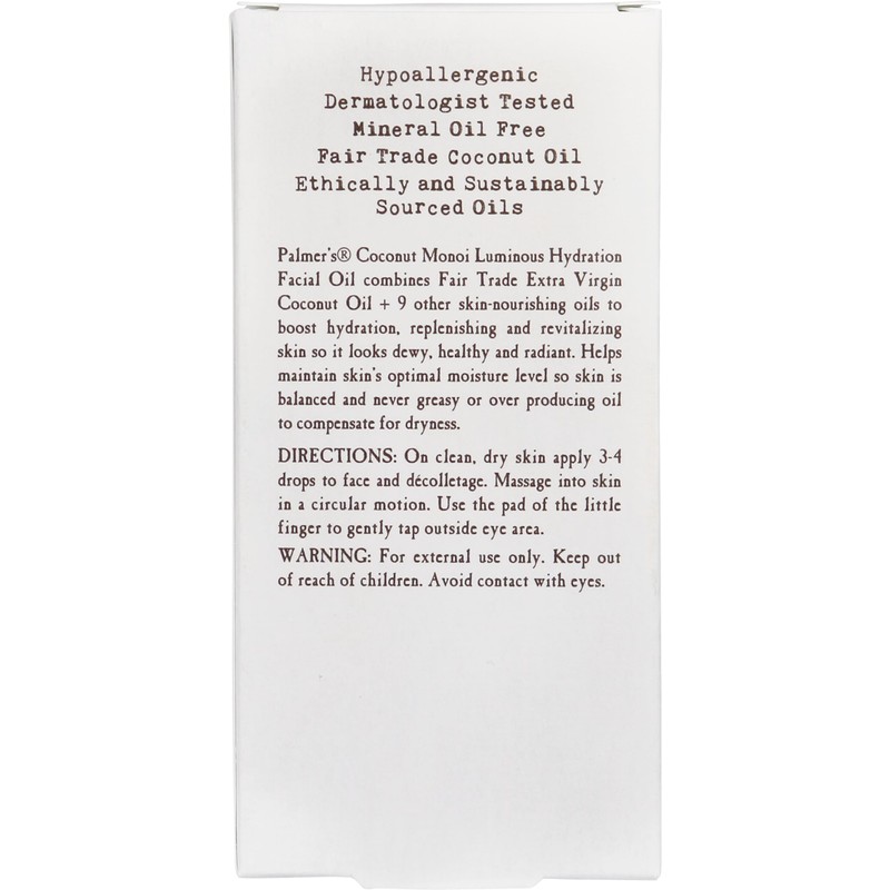 Palmer's Coconut Oil Formula Coconut Monoi Luminous Hydration Facial Oil,