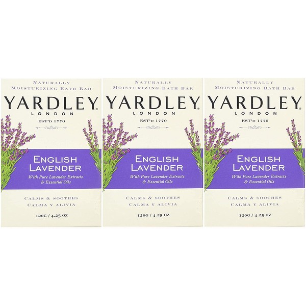 Yardley 5581663.2x24 English Lavender with Essential Oils Soap Bar (Pack of 24)