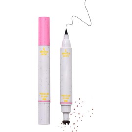 SHEBEEDO Eyeliner Freckle Pen, 2-in-1 Freckle Stamp and Brown Liquid Eyeliner for Natural Fake Freckles, Long-Lasting Quick Dry, Natural Lifelike Freckles Makeup (Light Brown)