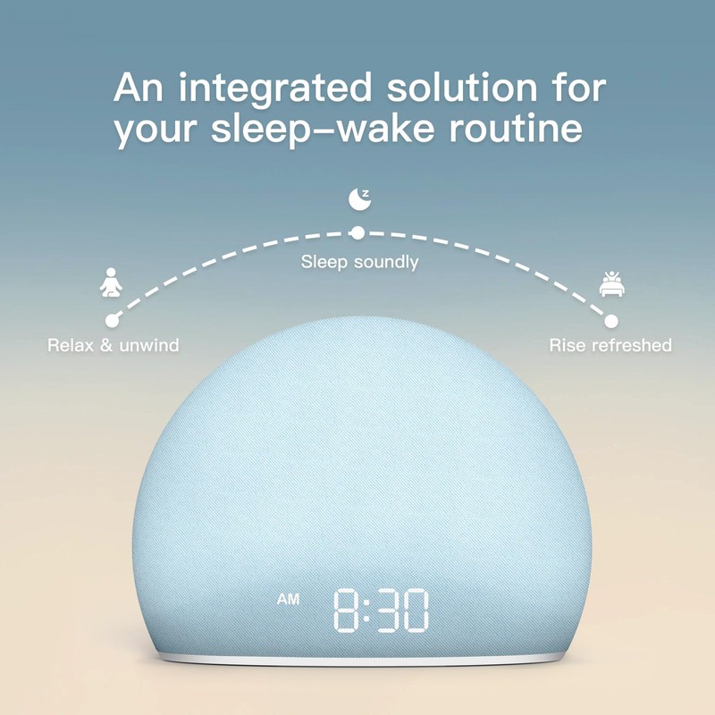 HOUSBAY Sunrise Alarm Clock, White Noise Sound Machine, Cozy Light,