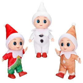 LQTSLFM Pack of 3 Christmas Elf, Christmas Elf Doll Baby, Mini Christmas Elf Doll, Christmas Toy, Secret Santa Doll Gifts for Girls Boys