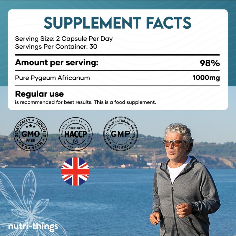 Pygeum Africanum Capsules - 60 Capsules - 5000mg 10:1 Extract
