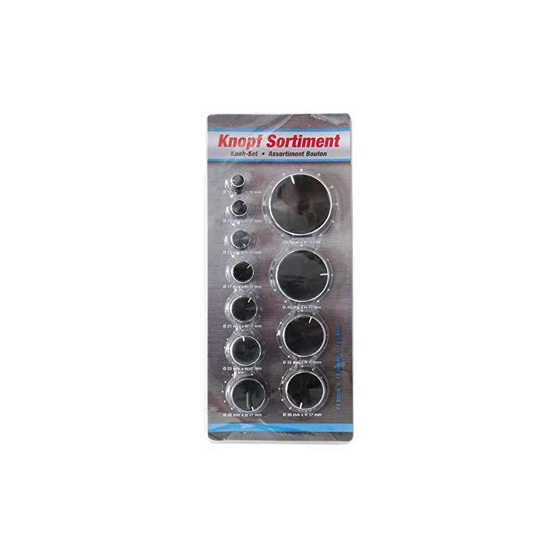 Ett Aluminium Rotary Knob, Set of 11, Black, 6 mm,