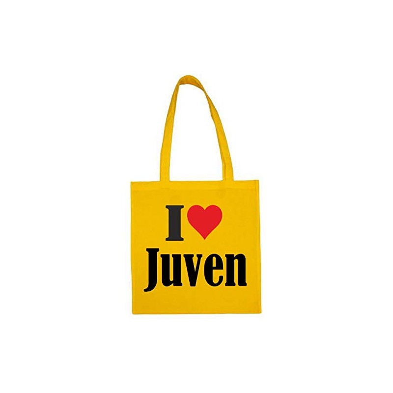 Reifen-Markt Tasche I Love Juven Größe 38x42 Farbe Gelb Druck