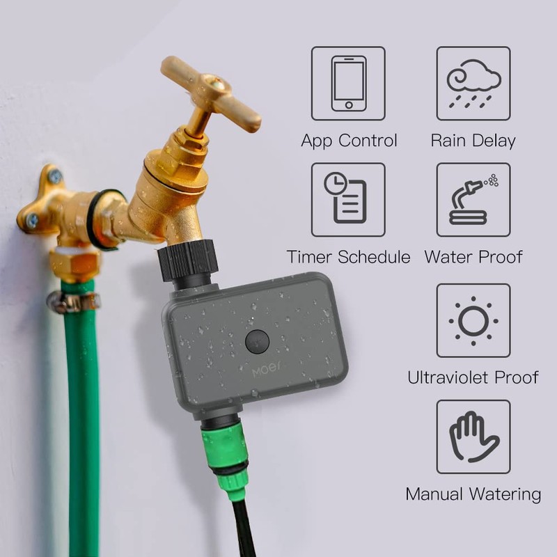 JulyCrab Intelligent Programmable Irrigation Timer with Automatic and Manual Watering,