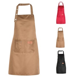 Bedogni Reggio Emilia Kitchen apron for men and women with pockets, suitable for large sizes, waterproof, brown, one size, apron for men and women, gifts for men, Brown